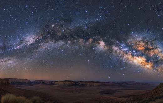 Night sky over a desert