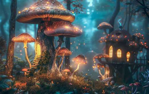 Oversized mushroom fantasy house