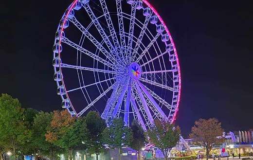 Purple light sky wheel evening