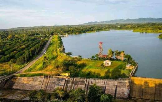 Aerial photo of dam water irrigation