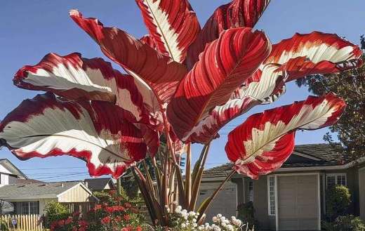 Beautiful giant red white plant