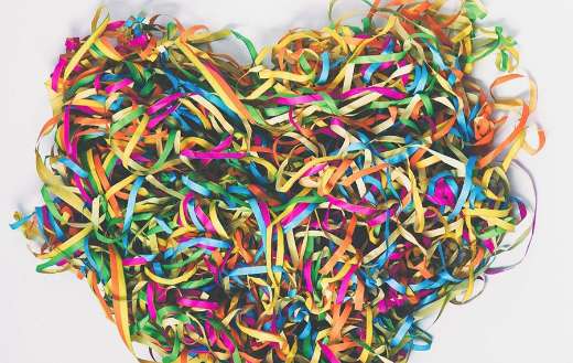 Heart shape colorful bands