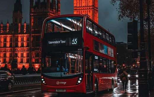 London England red two storey bus