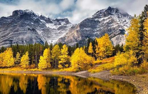 Rocky mountain landscape autumn nature