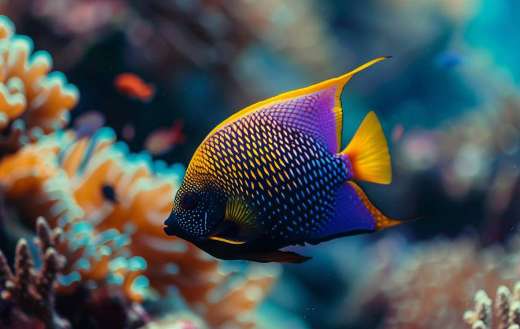 Tropical fish swimming