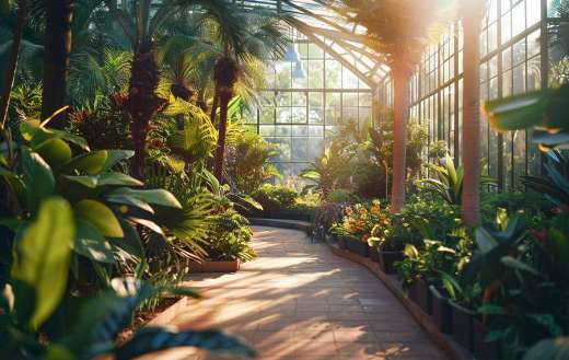 Beautiful botanical garden with an array of exotic
