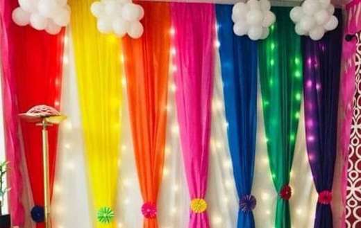 Colorful backdrop curtains