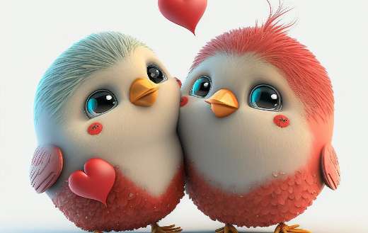 Valentines birds
