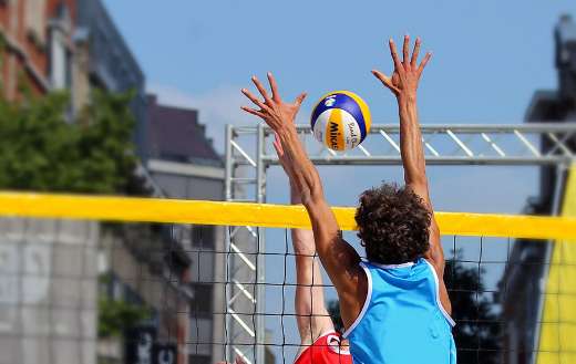 Beach volley ball block image