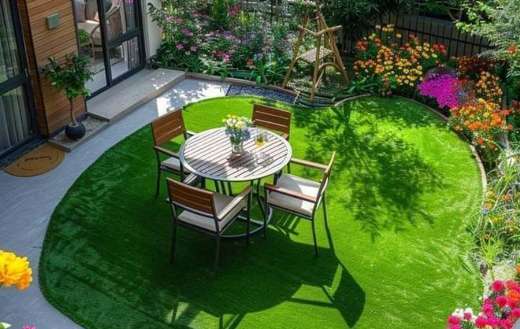 Beautiful garden style in the house yard