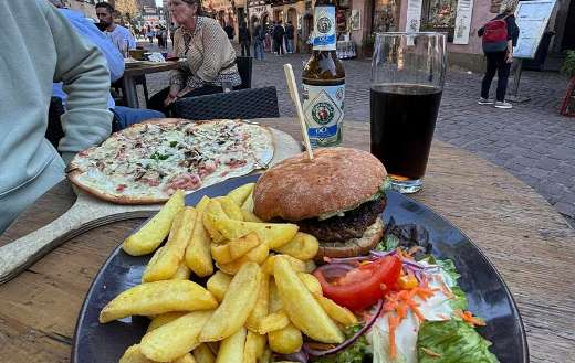 Burger fries and drinks