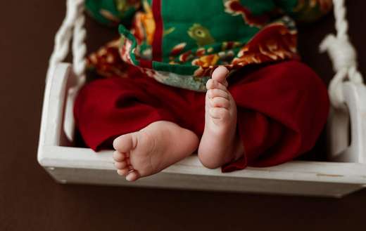 Photography infant baby foot