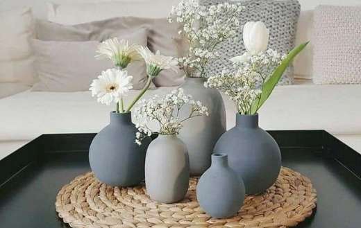 White flowers in a vases