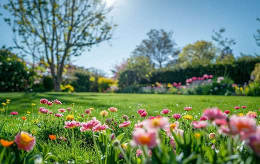Flowers in the garden under the sun