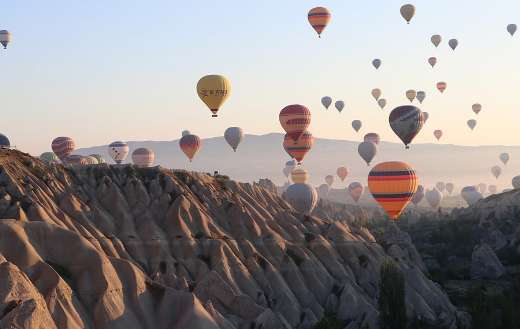 Hot air balloons nature flying