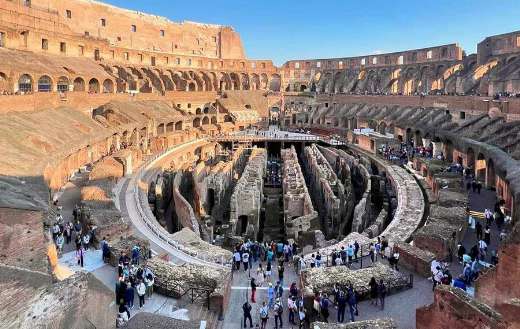 Inside historical landmark in Rome Italy