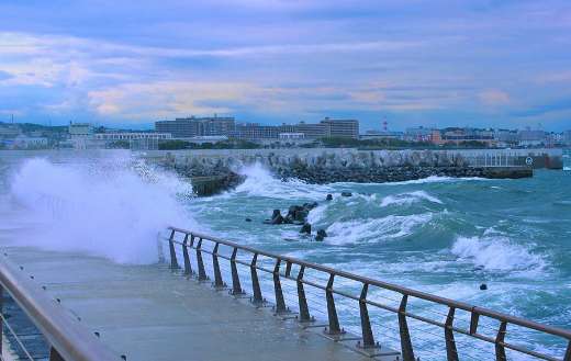 Typhoon effect sea storm