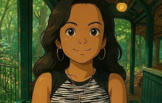 Anime picture sitting woman