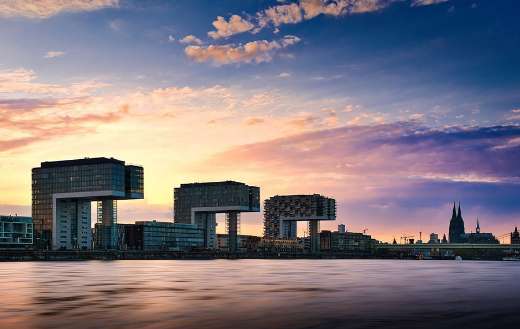 Architecture the crane houses cologne Dusk