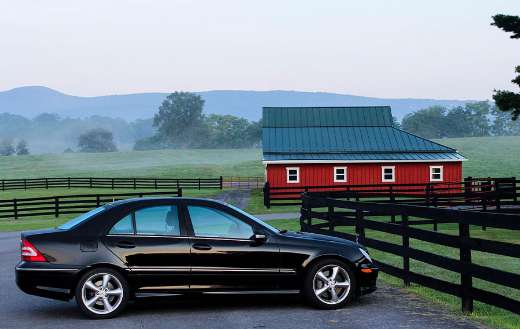 Black car park in the barn farm