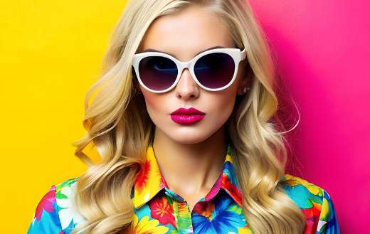 Chic blonde woman fashion