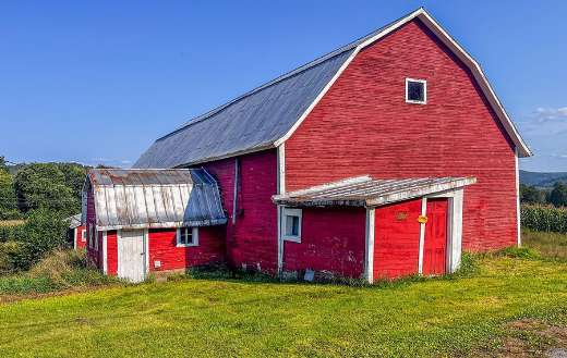 Farm barn in red