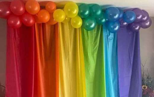 Rainbow curtain colors backdrop