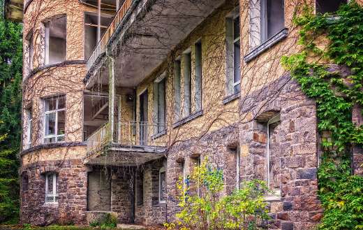 Abandoned house building