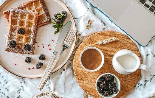 Breakfast with coffee