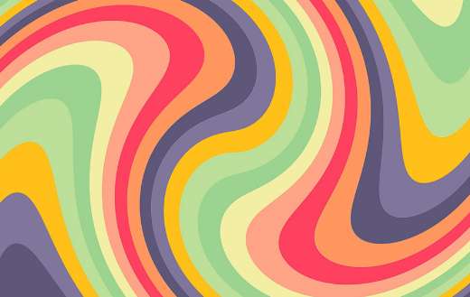 Colorful swirl retro abstract