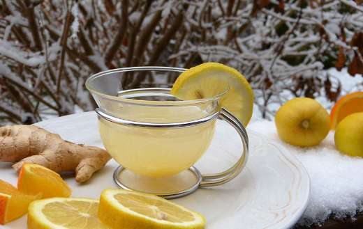 Ginger hot lemon tea