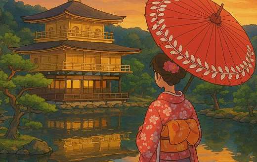 Japanese woman in red anime