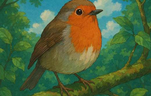 Painting of little robin