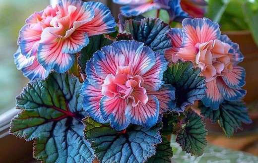 Rosy flower dark color in the sides