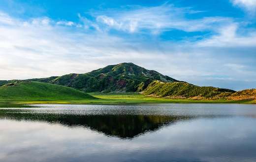 Caldera lake and mountain