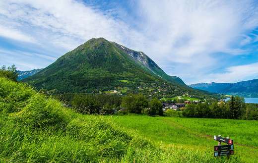 Nature green mountain landscape