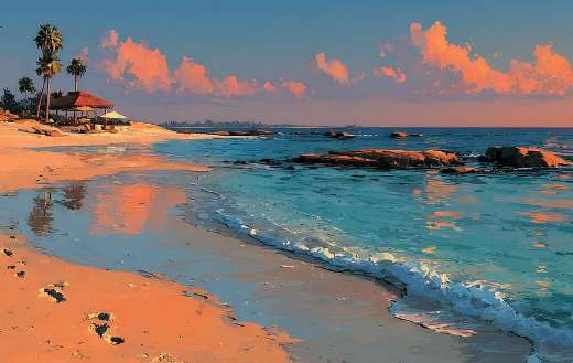 Painting art of a beach