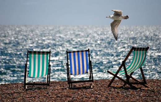 Beach deckchairs