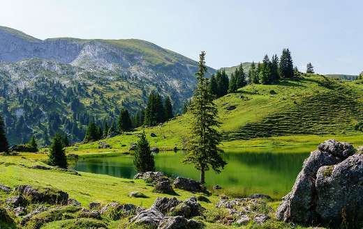 Seeberg lake in the mountain