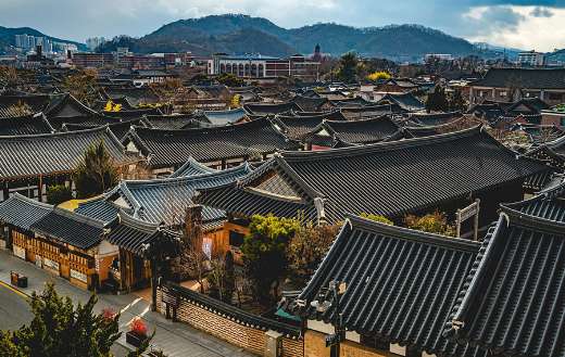 Traditional village roof tiles