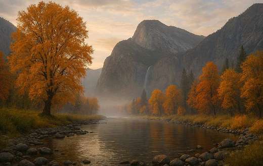 Autumn illustration in nature