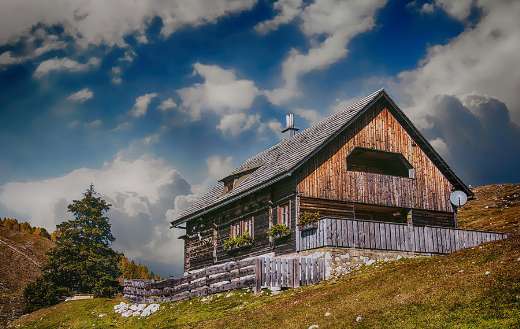 Chalet cabin commonly in mountainous area