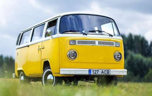 Classic yellow van volkswagen