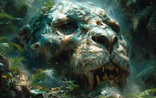 Fantasy illustration in the jungle