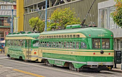 Green tram San Francisco transportation