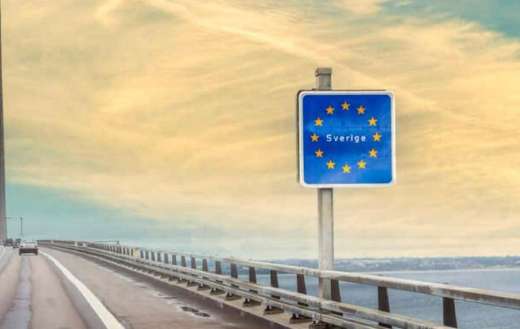 landscape of road bridge connects Denmark Sweden