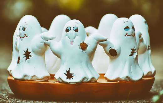 Bunch of ghosts halloween figures