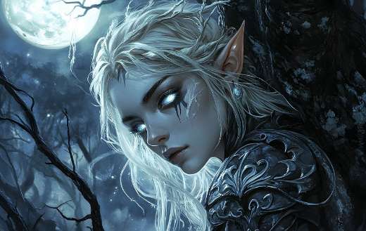 Cazadora elfa oscura fantasy figure