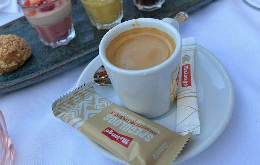 Coffee with biscuit sugar