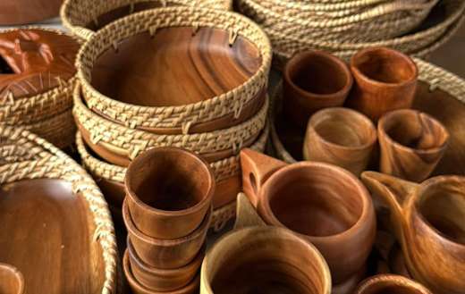 Handmade wooden and woven items